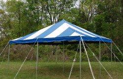 20' x 20' Lightduty Pole Tent Blue & White