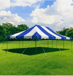 20' x 30' Lightduty Pole Tent Blue & White