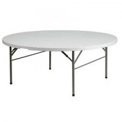 Table Round White Resin 72