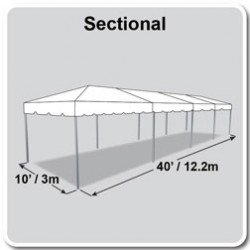 10' x 40' White Frame Tent